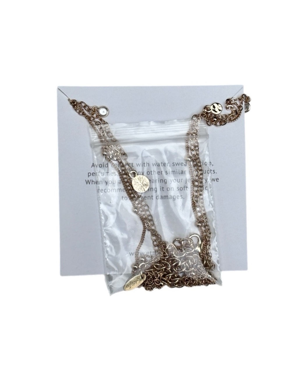 Ettika Gold Multi-Layer Coin and Crystal Necklace 18K Plated - Picture 4 of 5